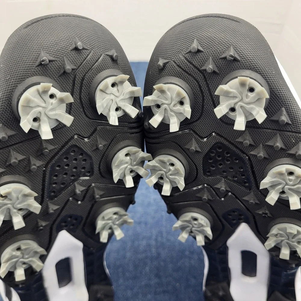 Mens White Professional Spiked Golf Shoes Dial Lacing System Size 46